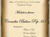 Medalion literar – Cornelia Bălan Pop – 60 la Centrul de Creație Medalion literar – Cornelia Bălan Pop – 60 la Centrul de Creație