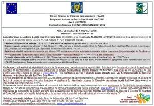 Gal Sud-Vest Satu Mare, apel selectie, masura 123