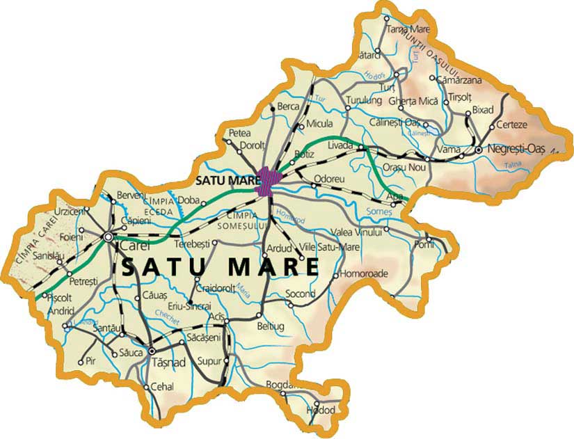 Harta Judetului Satu Mare