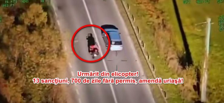 motociclist urmarit